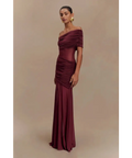 Meshki Dallas One Shoulder Burgundy Size AU 8 - 8 / Red - Dresses
