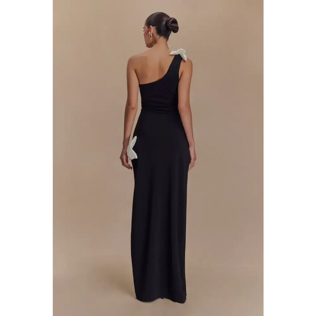 black corset dress Elegant Black Feather Sloane Corset Gown