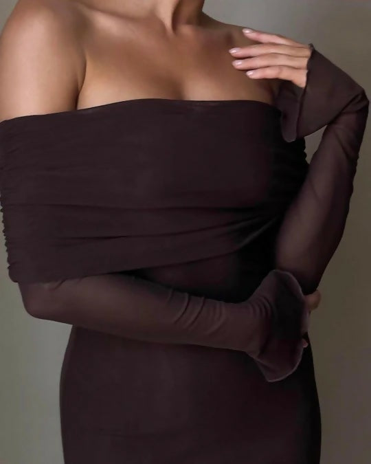 Meshki Josie Dress Brown - 8 / Brown - Dresses