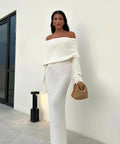 Meshki Marisol Off Shoulder Maxi Dress - 8 / White - Dresses