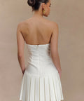 Meshki Naya Pleated Mini Dress - 12 / White - Dresses