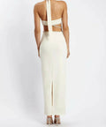 Meshki Nicha Diamonte Cut Out Dress in Bone - 10 / White - Dresses