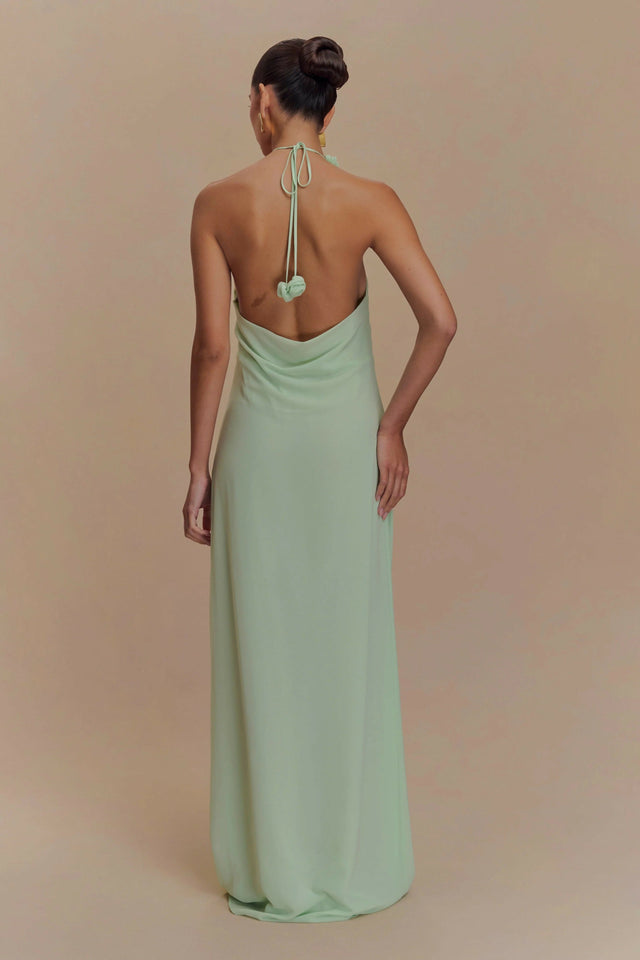 MESHKI Rosalia Cowl Neck Maxi - 8 / Green - Dresses