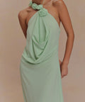 MESHKI Rosalia Cowl Neck Maxi - 8 / Green - Dresses