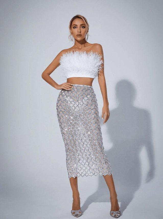 Passion For Fashion Diamante Set  Top and Skirt.