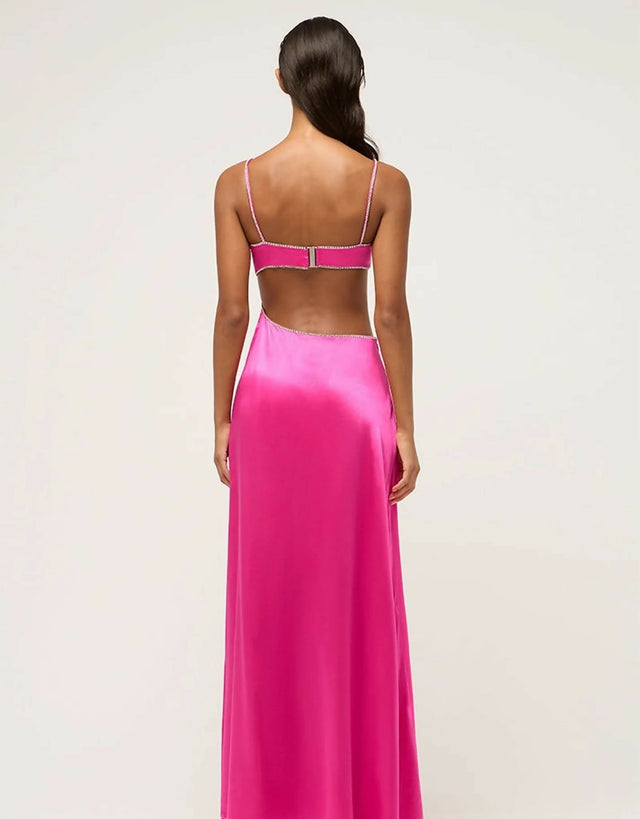 Michael Lo Sordo Luna Crystalline Midi Dress - 8 / Pink - Dresses