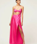 Michael Lo Sordo Luna Crystalline Midi Dress - 8 / Pink - Dresses
