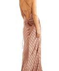 Michelle Mason Velvet Devoré Gown in Antique Rose - 10 / Pink - Dresses