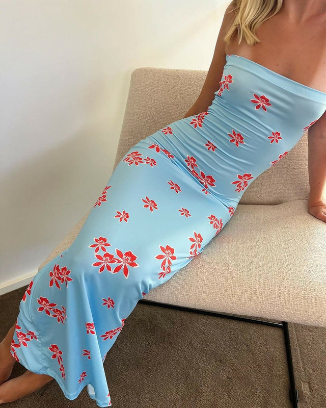 Mila Moda Ixia Midi/Maxi Dress - 8 / Blue - Dresses