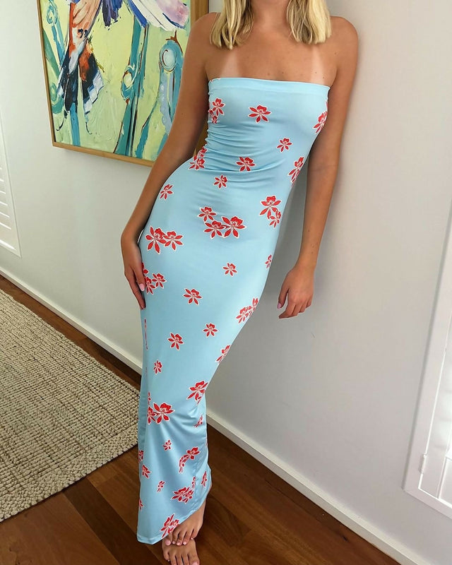Mila Moda Ixia Midi/Maxi Dress - 8 / Blue - Dresses