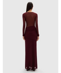 Misha Abelia Mesh Maxi Dress In Berry Size 10 - 10 / Red - Dresses