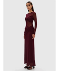 Misha Abelia Mesh Maxi Dress In Berry Size 10 - 10 / Red - Dresses