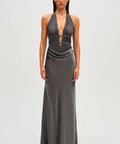 Misha Celine Maxi Pewter - 8 / Grey - Dresses
