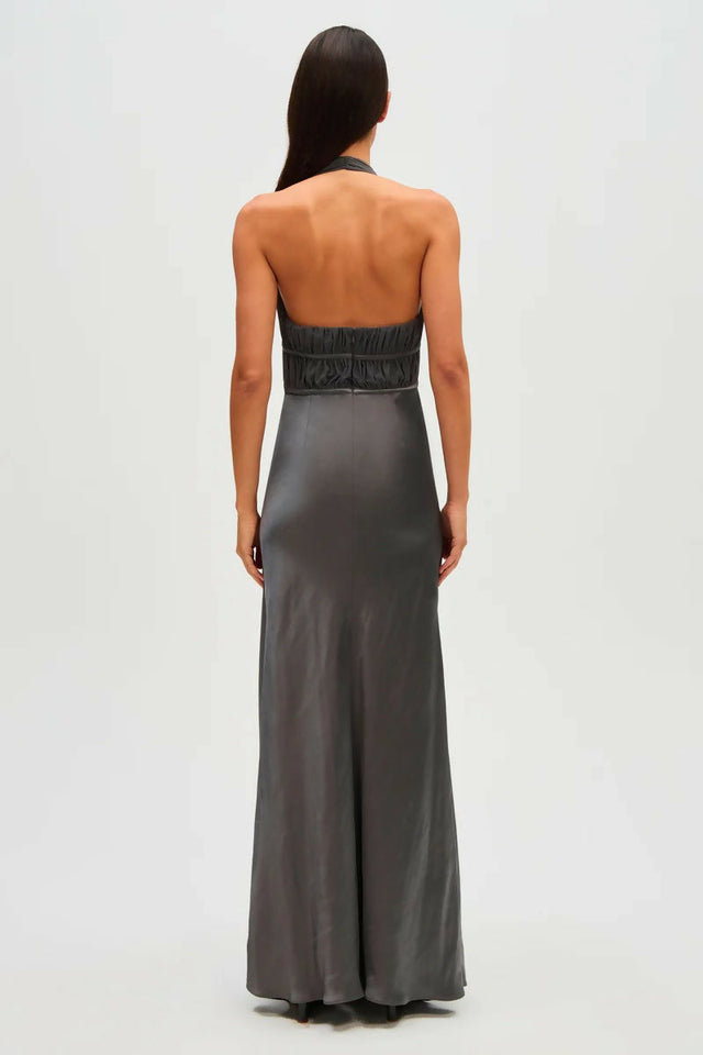 Misha Celine Maxi Pewter - 8 / Grey - Dresses