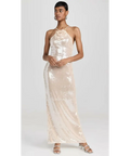 Misha Collection Allegra Sequin Maxi Dress Champagne Size 8 - 8 / Pink - Dresses