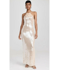 Misha Collection Allegra Sequin Maxi Dress Champagne Size 8 - 8 / Pink - Dresses