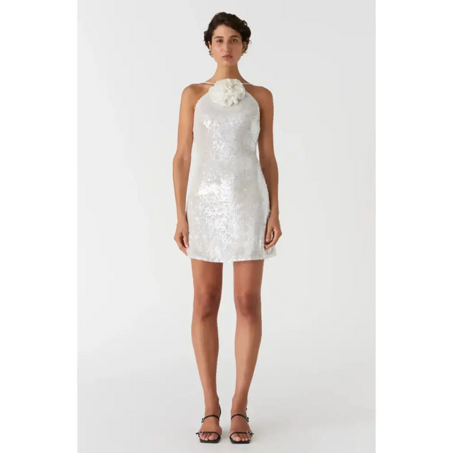 Misha Collection Ciara Sequin Mini Dress in Ivory Size AU 10 - 10 / White - Dresses
