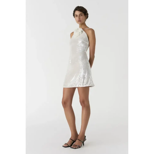 Misha Collection Ciara Sequin Mini Dress in Ivory Size AU 10 - 10 / White - Dresses