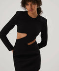 Misha Collection Cosette Bonded Crepe Mini Dress - 6 / Black - Dresses