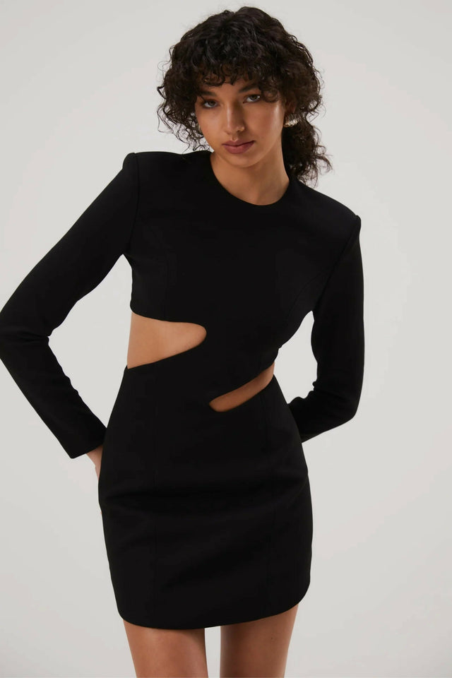 Misha Collection Cosette Bonded Crepe Mini Dress - 6 / Black - Dresses