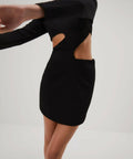 Misha Collection Cosette Bonded Crepe Mini Dress - 6 / Black - Dresses