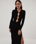 Misha Collection Edita Slinky Jersey Gown - 8 / Black - Dresses
