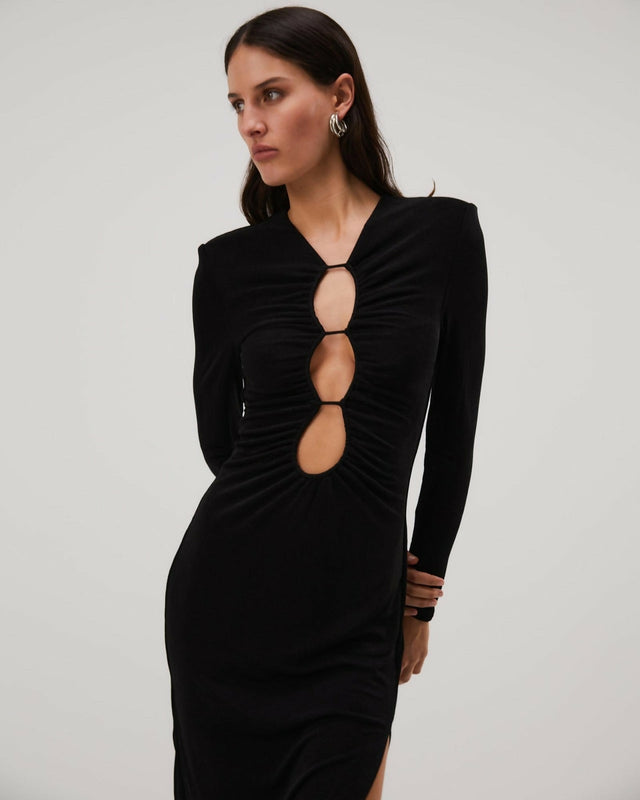 Misha Collection Edita Slinky Jersey Gown - 8 / Black - Dresses