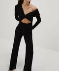 Misha Collection Gyda Slinky Jersey Jumpsuit in Black - 6 / Black - Jumpsuits