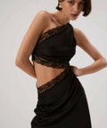 Misha Collection Jillian Silk Maxi Dress in Black - Dresses