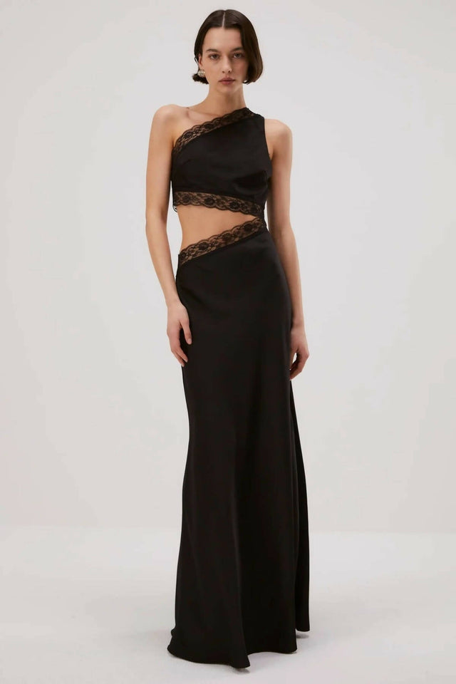Misha Collection Jillian Silk Maxi Dress in Black - Dresses