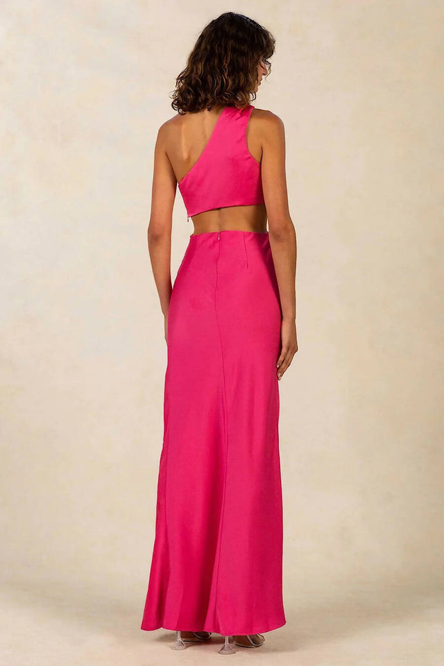 Misha Collection Kristin Satin Gown in Hot Pink - 6 / Pink - Dresses