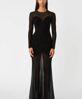 Misha Collection Talitha Fine Mesh Maxi Dress - 8 / Black - Dresses