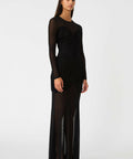 Misha Collection Talitha Fine Mesh Maxi Dress - 8 / Black - Dresses