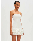 Misha Collection The Saphira Crepe Mini Dress Ivory Size AU 10 - 10 / White - Dresses