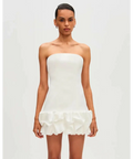 Misha Collection The Saphira Crepe Mini Dress Ivory Size AU 10 - 10 / White - Dresses