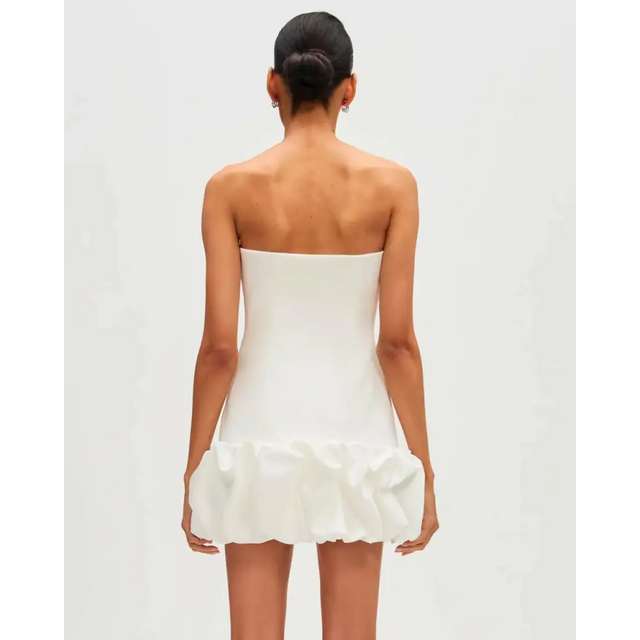 Misha Collection The Saphira Crepe Mini Dress Ivory Size AU 10 - 10 / White - Dresses