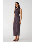 Misha Collection Tillie Mesh Midi Dress in Slate Size AU 8 - 8 / Gray - Dresses