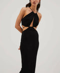 Misha Collection Zeke Slinky Jersey Midi Dress - 8 / Black - Dresses
