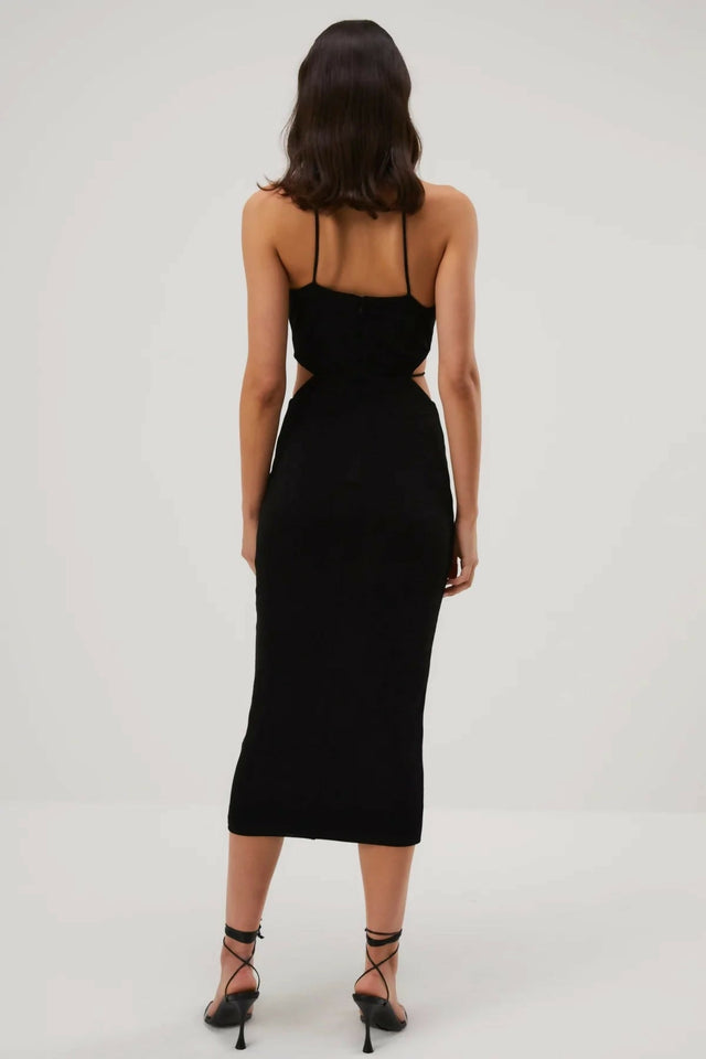 Misha Collection Zeke Slinky Jersey Midi Dress - 8 / Black - Dresses