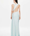 Misha Harlow Satin Maxi Dress Ice Blue - Dresses