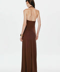 MISHA ‘Jennifer’ Cupro Dress - 8 / Brown - Dresses