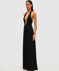 MISHA Jennifer Cupro Maxi Dress - 6 / Black - Dresses