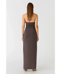 Misha Krystal Matte Slinky Midi Dress Cloud Grey Size 10 - 10 / Brown - Dresses