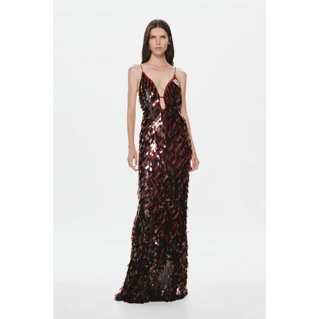 Misha Sapphire Sequin Dress - 8 / Red - Dresses