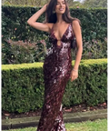 Misha Sapphire Sequin Dress - 8 / Red - Dresses