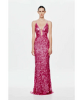 MISHA Sapphire Sequin Maxi Dress Fuchsia - 8 / Pink - Dresses