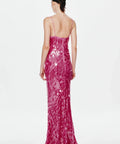 Misha Sapphire Sequin Maxi Dress Fuchsia Pink Size XXS / AU 4 - 4 / Pink - Dresses