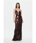 Misha Sapphire Sequin Maxi Dress in Fig - Dresses