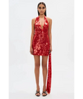 MISHA Sapphire Sequin Mini Dress Red - Dresses