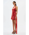 MISHA Sapphire Sequin Mini Dress Red - Dresses